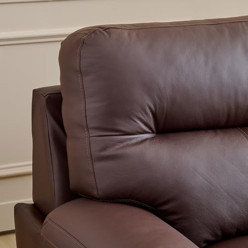 Image of Home Centre | Winchester | Half Leather|Solid Wood | Sofa Sets | Brown | Sofa Set 3+1+1 | 1 Year Warranty