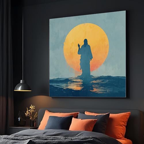 Fresque religieuse chrétienne toile Jésus 60x60 impression murale