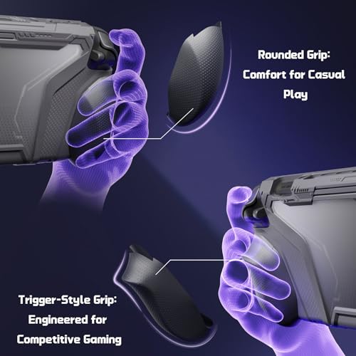 Image of PlayVital for Switch 2 Beyond-Grip Dockable Case, Interchangeable FPS /Omni Ergonomic Grips + Military-Grade Drop Protective Cover + 2 Joystick Caps for Nintendo Switch 2 (New Hope Gray)