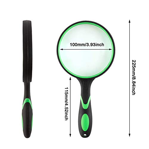 Handheld Magnifying Glass 10X Magnifying Lens With Non-Slip Soft Handle & Led Illuminated Magnifier Jeweler Eye Loupe For Reading, Hobby Observation, Jewelry Watch Repair Tool #TOP1
