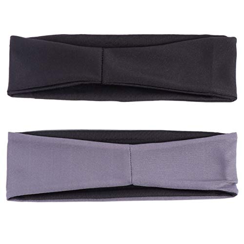 Beaupretty 2Pcs Hombres Diademas de Entrenamiento Elástico Turbante Ancho Deportes Atlético Fitness Correr Yoga Diademas Vendas Cintas para El Cabello Sombreros