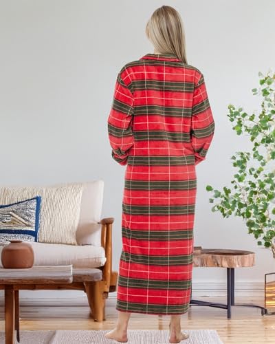 Image of Alexander Del Rossa Long Zip Up Robes, Plush Zipper Robes for Plus Size, Housecoats Zipper Front