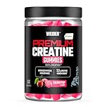 Weider Premium Creatine Gummies (60 gominolas) Sabor Cereza, con 3,5g creatina monohidrato 100% Creapure/porción, ayuda a aumentar el rendimiento físico (20 porciones)