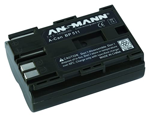 ANSMANN Kamera Akku BP 511 Li-Ion 7,4V 1400mAh - ideal für Canon EOS 5D 10D 20D 30D 40D 50D 300D / PowerShot G1 G2 G3 G5 G6 Pro 1 Pro 90 IS / MV30 MV30i MV300i MV400 MV400i MV430i MV450i MV450i uvm. - Image 3