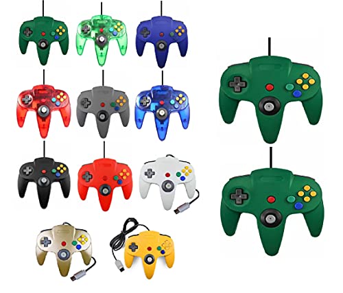 2 mandos para Nintendo 64 N64 color a elegir con cable Gamepad (2 verdes)