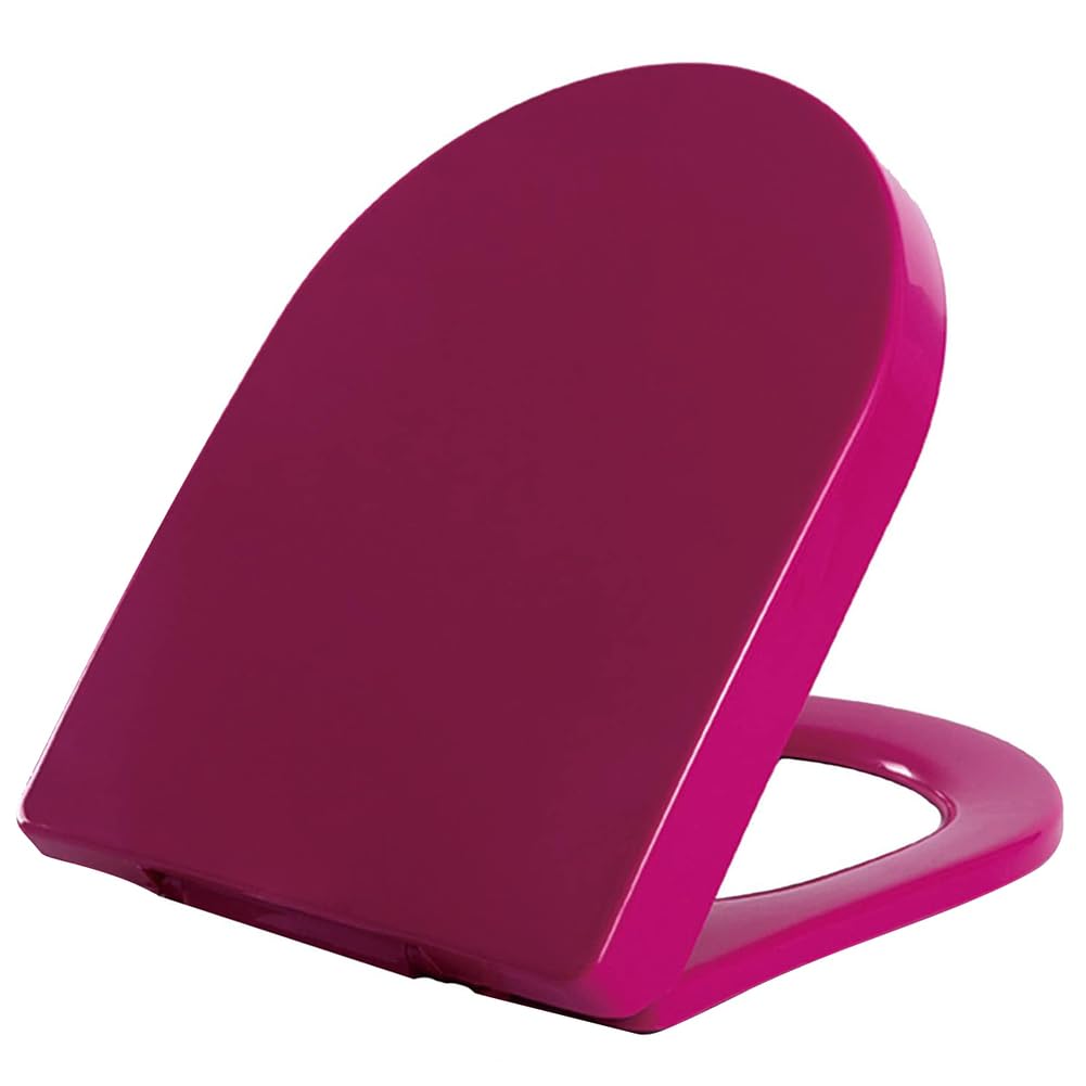 Ldhsjh Fuchsia Soft Close Fixing, Quick Release, Anti-Slip, Pp Cover, Easy Clean, Adjustable, Lightweight, Durable, Portable, User-Friendly, Compact, Elongated, Shaped, Toilet, Seat