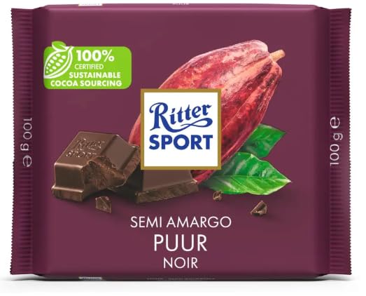 Ritters Sport Semi Amargo 50%, 100g (Imported)