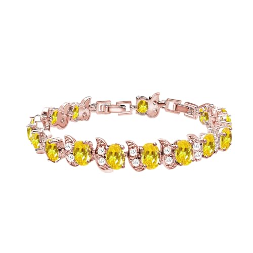 Image of LMXXVJ Fashion Tennis Bracelet Created Emerald White Gold Plated Charm Bracelet Gifts Jewelry for Women