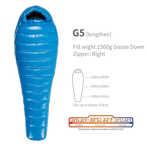G5 Series -30 Degree 800FP Goose Down Sleeping Bag Ultralight Down Sleeping Bag para Camping y Backpacking para Hombre y Mujer miniatura 5