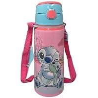 Borraccia Personalizzata Bambini 650ml Con Cannuccia - Ispirata A Topolino E Minnie (Alluminio, Plastica BPA-Free)