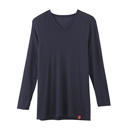 [グンゼ] インナーシャツ ホットマジック 柔らか温か Vネック9分袖 MH1909 メンズ Ｖネービーブルーのサムネイル