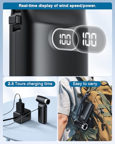 Druckluft Spray Staubgebläse Air Duster: 60 MPH Hochwindgeschwindigkeit Mini-Luftgebläse für Elektronik Tragbarer Computer Reiniger Hand Tastatur Reinigung Leistungsfähiger Stauber für Auto