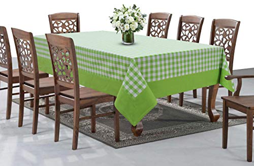 Image of AIRWILL Cotton Checkered Pattern 8 Seater Table Cloth Pack of 1 pc (Green)