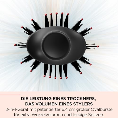 REVLON PROFESSIONAL One-Step Volumiser Plus (Abnehmbarer Kopf, Keramik-Titan-Platte, Gemischte Styling-Borsten mit Aktivkohle-Pins, Turmalin Ionic Technology), RVDR5298E