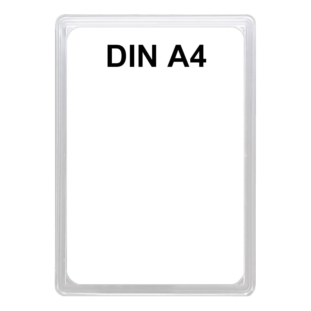 4 Plakatständer DIN A4 Rahmen transparent, Teleskopständer mit schwarzem Kunststofffuß, höhenverstellbar bis 580 mm, Aufsteller, Kundenstopper