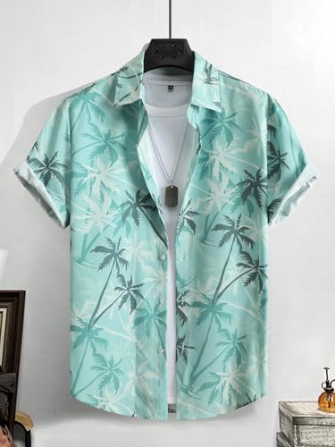 Mens Hawaiian Shirt Short Sleeve Button Down Shirts Tropical Summer Beach Shirts Casual Floral Aloha Shirts4