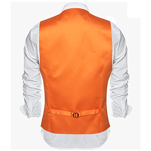 Image of Barry.Wang Vest for Men Business /Leisure Dress Suit Vests V-neck 2 Pockets Wedding Party Tuxedo Satin Waistcoat