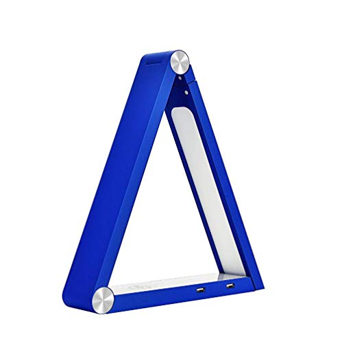 Preisvergleich Produktbild StarTec LED-Augenschutz-Schreibtischlampe, Kabelloses Aufladen Für Iphone8, Iphonex, Samsung Und Andere Mobiltelefone, Einstellbare Beleuchtung, Dreieckige Rotation, 2 USB-Anschlüsse,Blue