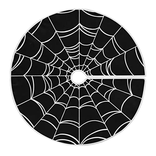 XUWU 48inch Halloween Christmas Tree Skirt Goth Spider Web Christmas Tree Decoration Tree Ornaments New Year Holidays Indoor and Outdoor Decorations