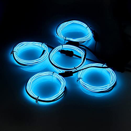 Sunboia EL Wire,2 Pack Rope Lights 5x3.28ft Neon Light Glowing Strobing Dance Party Costume Decor Light with Controller for Indoor/Outdoor Decorations-Blue - Image 3