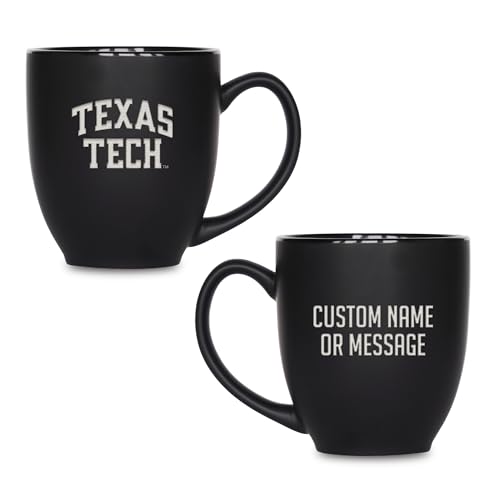 Image of Rico Industries NCAA Primary 15-Oz Personalized Matte Black Bistro Mug - for Hot or Cold Drinks