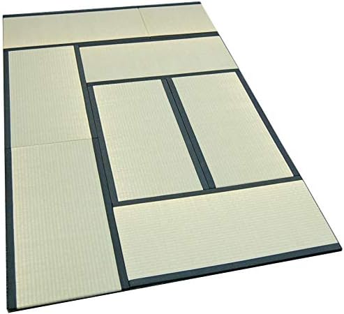 TATAM Tatami Mat Japanese Traditional 1/4 Size (17x34 inch) 7.5 Piece Set Unit Mattress Made in Japan (Black)
