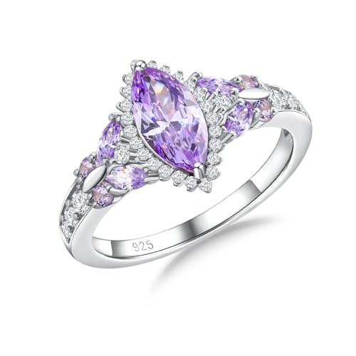 DAYBYDAY Butterfly Ring 925 Sterling Silver Alexandrite Ring June Birthstone ...