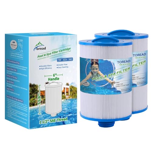 PWW50P3 SPA Filter Replacement for Unicel 6CH-940 FC-0359 817-0050 25252 03FIL1400 1 1/2 SAE Thread Screw in Filter 2 Pack