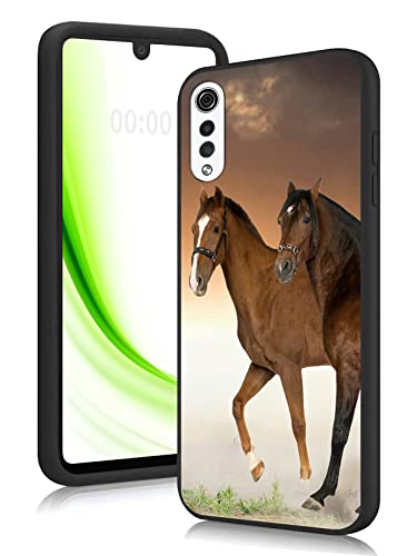 RWUTYTIUL Funda para LG Velvet 5G/4G, cuerpo completo, ajuste delgado, ultrafina, flexible, silicona TPU, a prueba de golpes, funda protectora para LG Velvet 5G UW/LG Velvet 5G/LG Velvet 4G, caballo