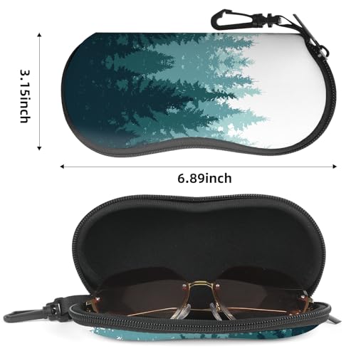 Image of Sunglasses Soft Case, Cute Ultra Light Portable Neoprene Zipper Eyeglass Glasses Case with Belt Clip for Men Women