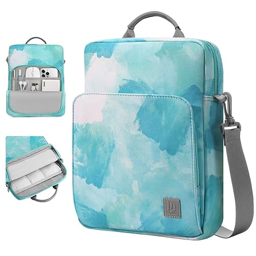 Image of Dadanism 9-11 Inch Tablet Sleeve Bag Carrying Case with Shoulder Strap for iPad (A16) 11 inch, iPad 10th Gen 10.9 inch, iPad Air M4 /Pro M5 11 inch, iPad 9 /8 /7th 10.2 inch, Galaxy Tab A11+ Plus 11 inch,Sea Salt Green