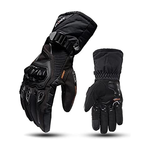 LIONCIANO Extended and Thickened Motorbike Motorcycle Gloves, Powersports Racing Gloves Warm Windproof Waterproof, Touch Screen Gloves for Men and Women(Black, XXL) Cover