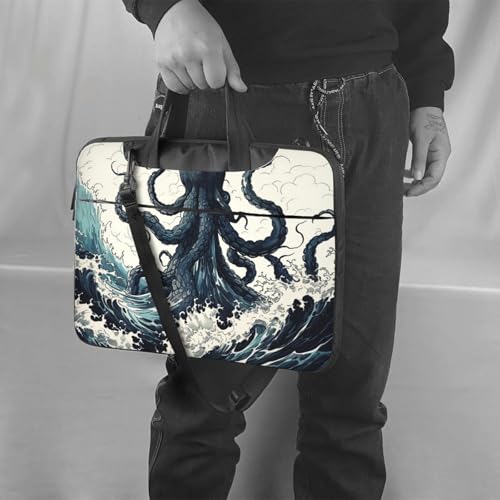 Bolso para portátil con diseño oceánico, negro, 13 pulgadas miniatura 2