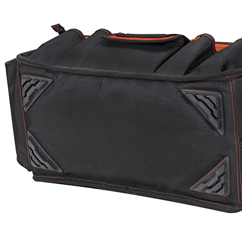 Hultafors Work Gear HT5597 Open-Top Tool Carrier, 35 Pockets, Heavy Duty Ballistic Polyester Tool Bag, Durable Base Pad Feet, Collapsible Bar Injected Mold Handle, Tape Strap, Measuring Tape Clip