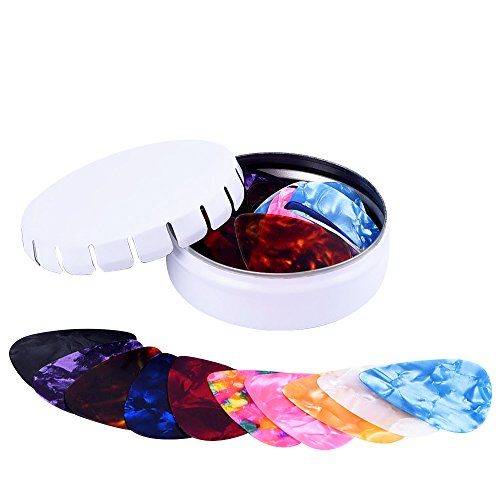 Médiators Guitare Plectres Couleur Mélangée 0.46mm Celluloïd Médiators avec Boîte de Poche Métallique, Pack 40 - Les Beatles, Paul McCartney, John Lennon, RIngo Starr, George Harrison Médiators Guitare Plectres Couleur Mélangée 0.46mm Celluloïd Médiators avec Boîte de Poche Métallique, Pack 40 – Image 3