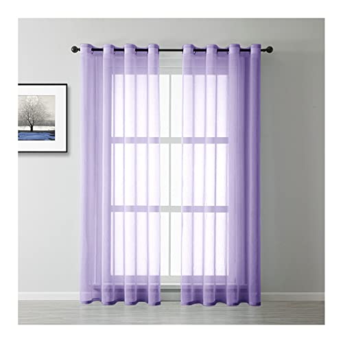 Cortinas violetas para dormitorio y sala de estar que filtran la luz del sol 2