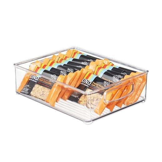 iDesign Caixa de armazenamento de plástico Linus com alças para cozinha, geladeira, freezer, despensa e organização de armários, livre de BPA, grande