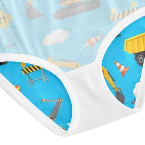 Yellow Construction Vehicles Toddler Underwear Girls, Cotton Underwear Girls, 2T–8 Years4