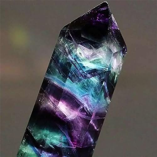 Varita de fluorita de 8-9cm y 30g como obelisco de piedra multicolor 4