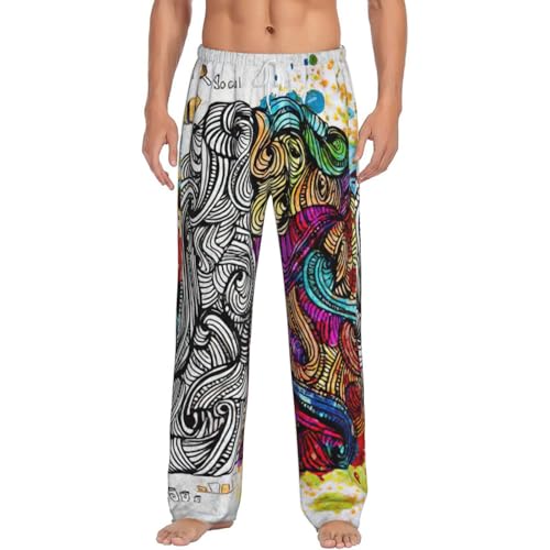Pantalon de pyjama flanelle homme avec motif cerveau droit gauche une idée cadeau originale