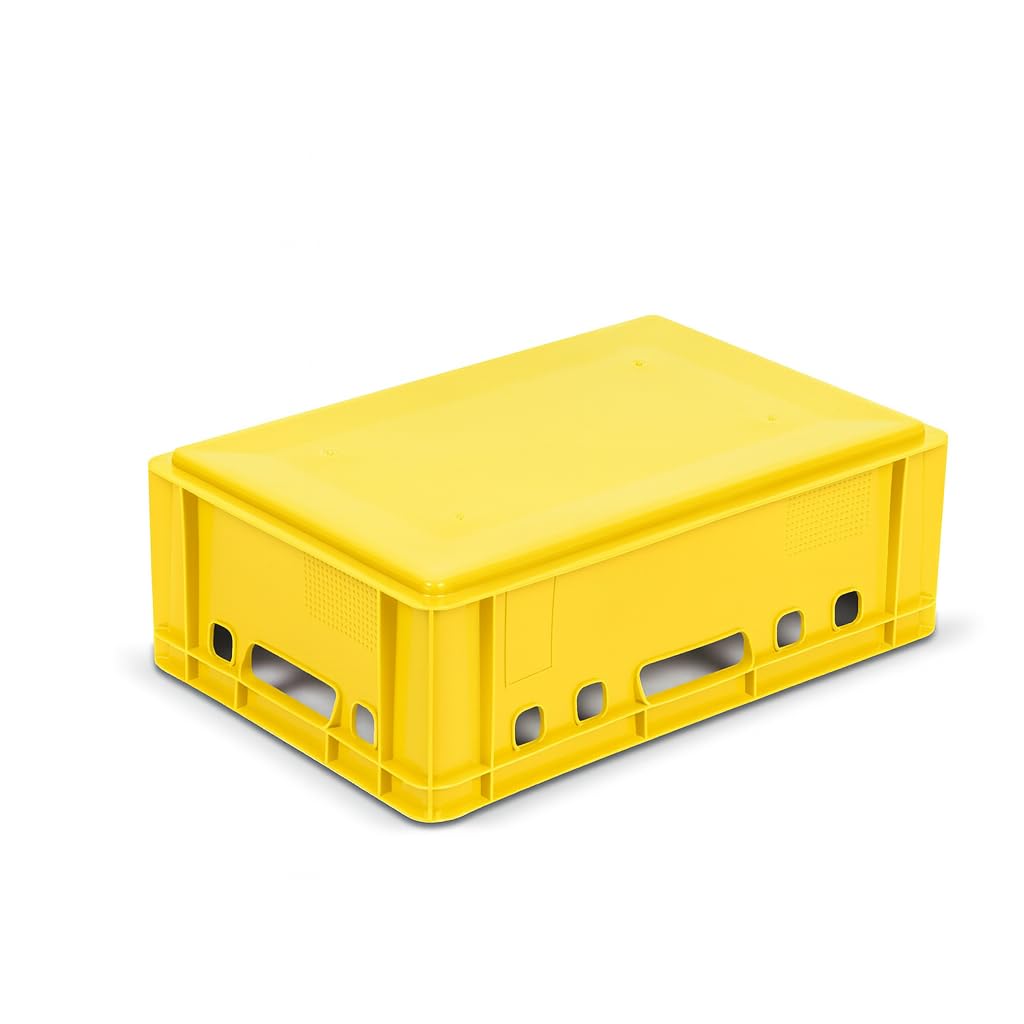 gardivo Eurobox - Caja para carniceros (5 unidades, 60 x 40 x 20 cm, apilable), color amarillo