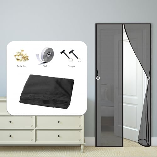 Rideau de porte antimoustique 192x264 cm blanc pour bloquer les insectes - 8