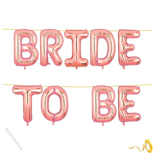 Image of Bride To Be Banner Rose Gold for Wedding Home Girls Foil Balloon Decoration Decor Celebration Rose Golden