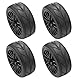 Jvareaty 4 Stuecke 1/10 Gummi Reifen Rc Renn Wagen Reifen Auf Renn Rad Felge Fit Fuer 9068-6081 Rc Auto Teil