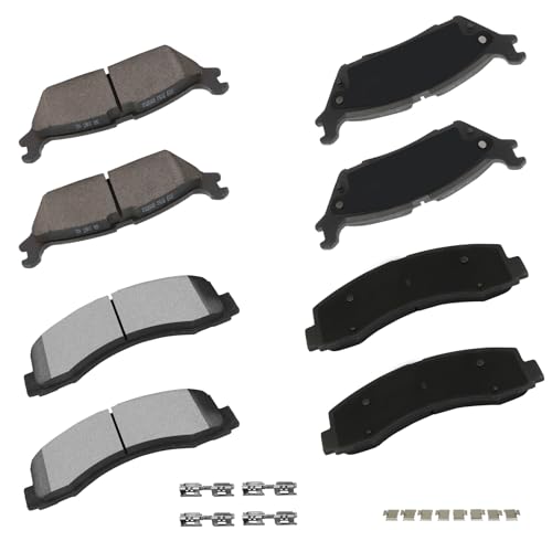 Image of cciyu D1790 D2087 Brake Pads w /Hardware Front Rear Disc Brake Pad Set | Fit For Ford For Expedition 2018-2021,For F-150 2015-2020,For Lincoln For Navigator 2018-2021