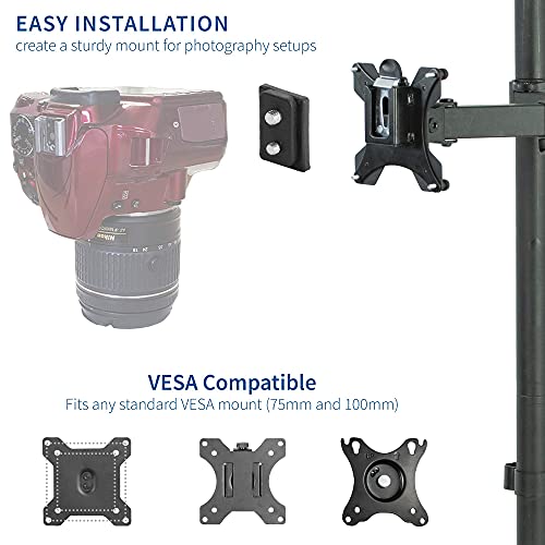 VIVO Universal VESA Adapter Bracket Kit for Cameras, Photo or Video Shooting, 1/4 inch Mount, Attach to Monitor Stand or Tripod, Overhead Portrait or Landscape, Black, MOUNT-V00CAM by VIVO - Image 3