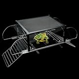 Upgraded Dual Ramp Turtle Basking Platform, Extra Large Fits 125 Gallon 150 Gallon Aquarium Tank, Aquatic Turtles Topper Dock, Turtle Tank Accessories, Non-Slip Ramp & Escape-Proof