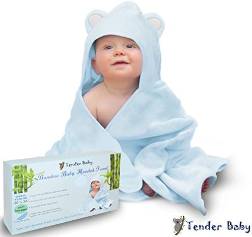 Baby Hooded Towel - Baby Bath Towel for Infant, Toddler, Newborn, and Kids | Extra Soft Bamboo Hooded Towel, 100% Organic, 500 GSM, 36x36” Oversized for Boys or Girls | Luxury Baby Shower Gift (Blue)