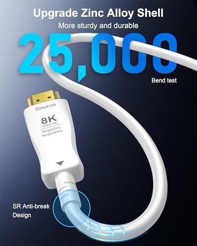Cable HDMI de fibra óptica 8K compatible con PS5 eARC HDR dinámico 48Gbps 4