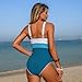 2026 Women's One Piece Tummy Control Swimsuits Cute Color Block Swimwear Fashion Slimming Bathing Suit